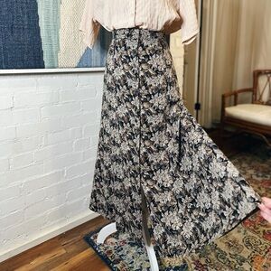 Katy D Kathryn Deene Dark Tropical Floral Maxi Skirt